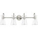 Camellia 4 Light 30.7 inch Brushed Nickel Bathroom Vanity Light Wall Light